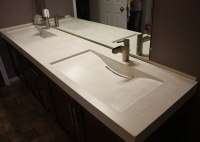 Double bathroom undermount sinks installed by Ken Paulson Plumbing